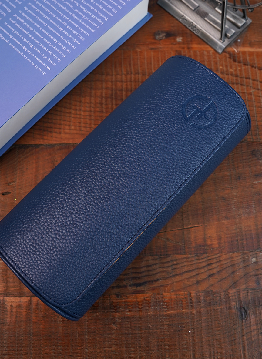 Estuche de reloj azul: tres relojes