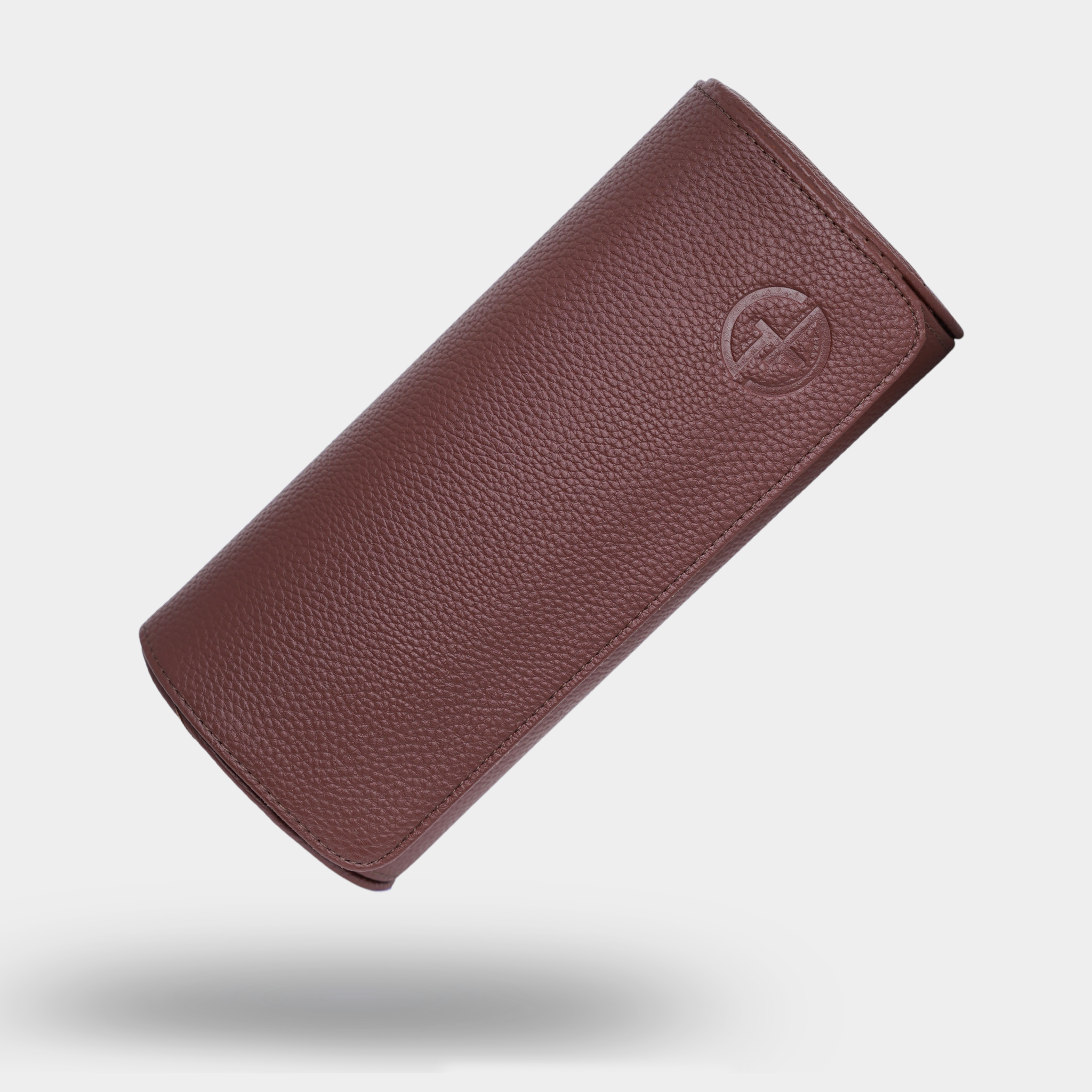 Estuche marrón para relojes: tres relojes