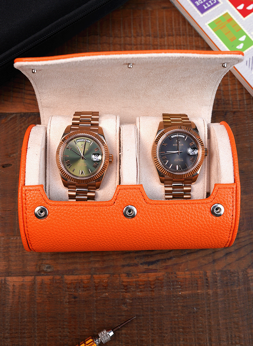 Estuche para relojes naranja - Dos relojes