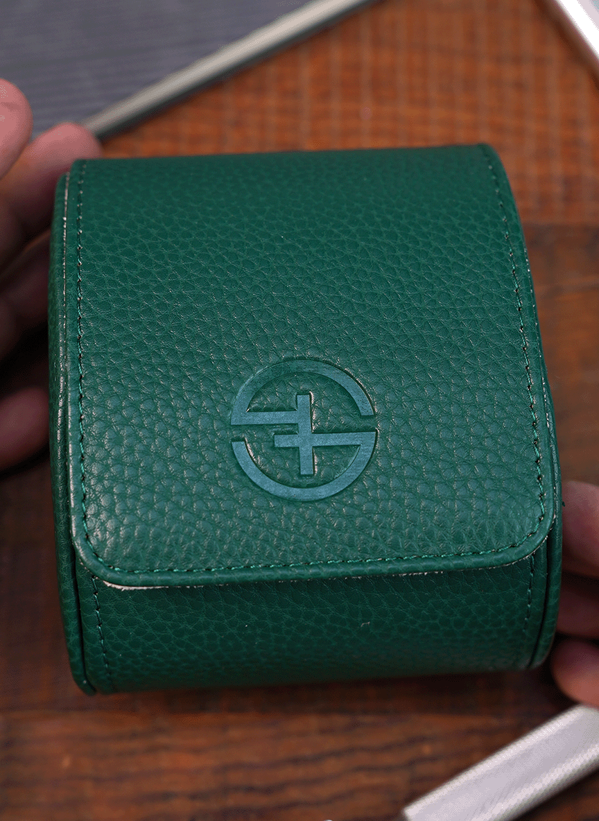 Astuccio verde per orologi – Un orologio