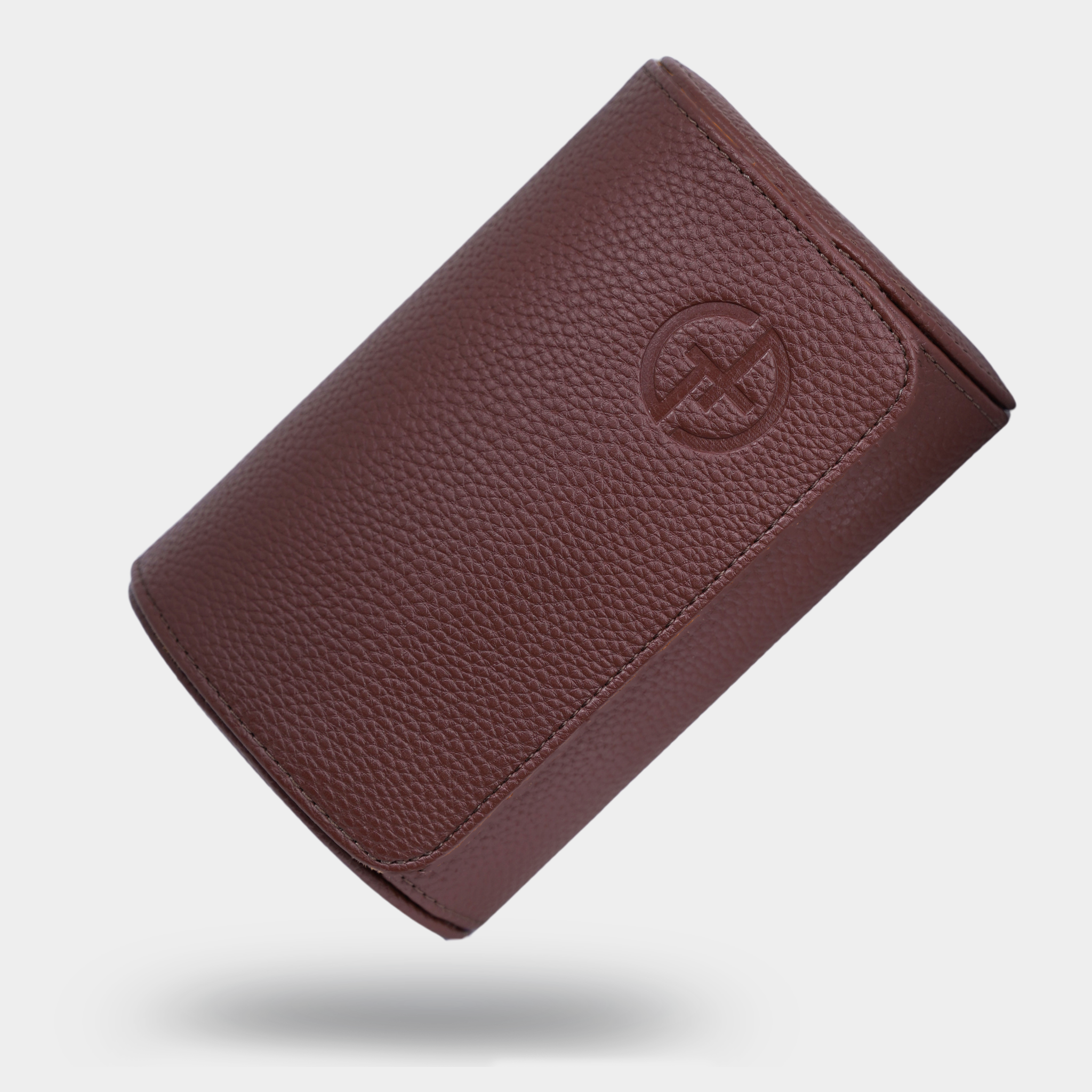 Estuche marrón para relojes: dos relojes