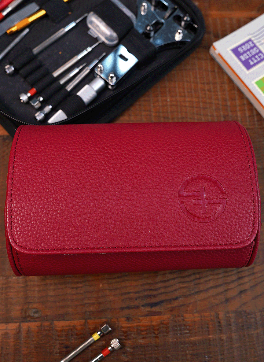 Rollo de reloj rojo: dos relojes